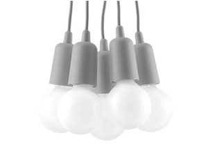 Miniaturka 23 - Designerska lampa w kolorze szarym z punktami światła LED