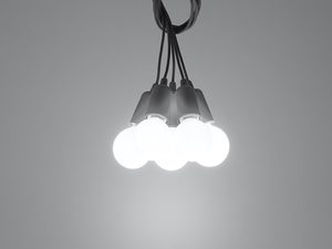 Miniaturka 20 - Czarna nowoczesna lampa sufitowa z kulistymi żarówkami