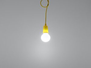 Miniaturka 35 - Żółta lampa wisząca LED w korytarzu w nowoczesnym stylu