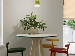Miniaturka 34 - Designerska żółta lampa LED nad stołem w nowoczesnym wnętrzu