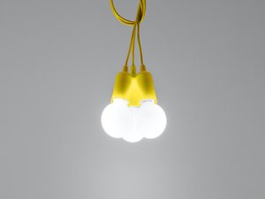 Miniaturka 29 - Designerska żółta lampa sufitowa z kablami LED