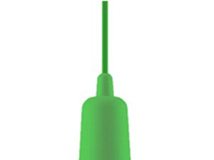 Miniaturka 54 - Designerska zielona lampa wisząca z białą żarówką
