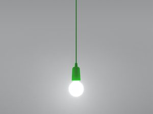 Miniaturka 3 - Zielona minimalistyczna lampa sufitowa z pojedynczym kablem
