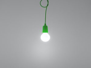Miniaturka 1 - Zielona lampa wisząca z pojedynczą żarówką LED, styl nowoczesny