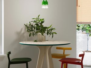 Miniaturka 43 - Nowoczesna zielona lampa sufitowa z źródłami światła LED