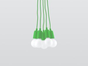 Miniaturka 39 - Zbliżenie na nowoczesną zieloną lampę sufitową