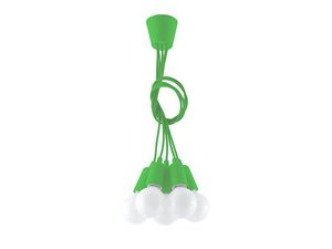 Miniaturka 36 - Zielona lampa wisząca z źródłami światła na białym tle