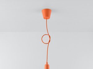 Miniaturka 45 - Lampa sufitowa z jednym czerwonym kablem i białą żarówką LED