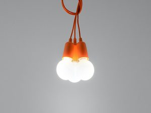 Miniaturka 47 - Designerska pomarańczowa lampa sufitowa z kablami LED