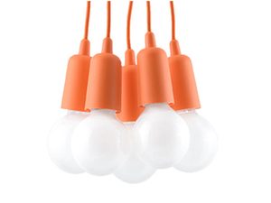 Miniaturka 50 - Minimalistyczna pomarańczowa lampa sufitowa z białymi żarówkami
