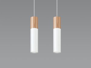 Miniaturka 5 - Lampa wisząca w kuchni z białym i drewnianym wykończeniem