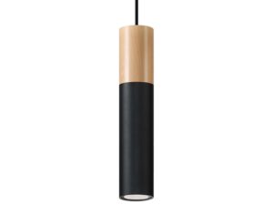 Miniaturka 8 - Czarna lampa z drewnem