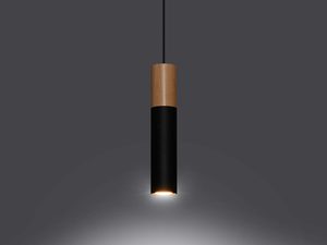 Miniaturka 2 - Drewniana lampa na ciemnym tle – minimalistyczna forma