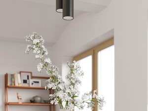 Miniaturka 12 - Lampa wisząca z czarnym kloszem i drewnianym akcentem nad stołem