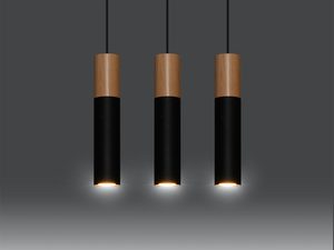 Miniaturka 9 - Czarne lampy wiszące z drewnem