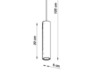Miniaturka 9 - Techniczny rysunek lampy – długość zawieszenia 105 cm