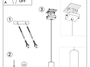 Miniaturka 10 - Rysunek montażowy pojedynczej lampy tubowej – instrukcja krok po kroku