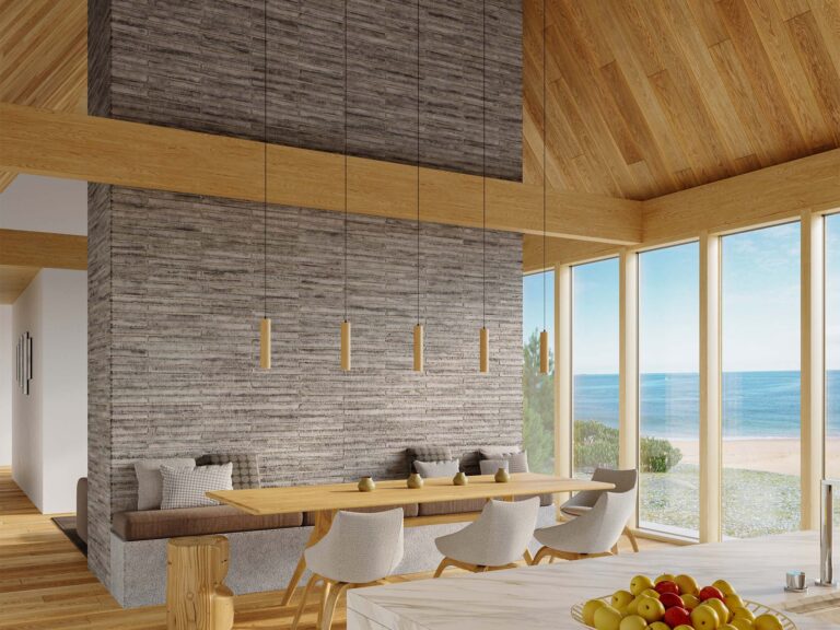 Jadalnia z wysokim sufitem