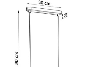 Miniaturka 9 - Zwisające lampy drewniane – długość 90 cm