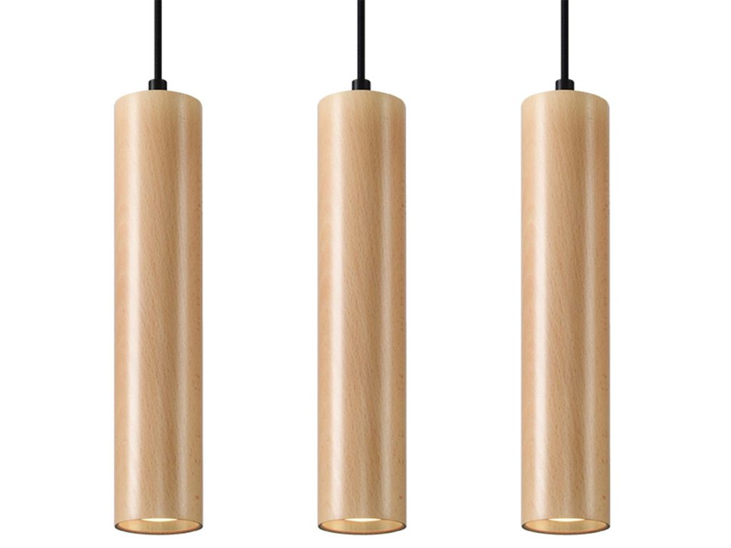 Nowoczesna Lampa Wisząca LIRADIX 3L Drewno