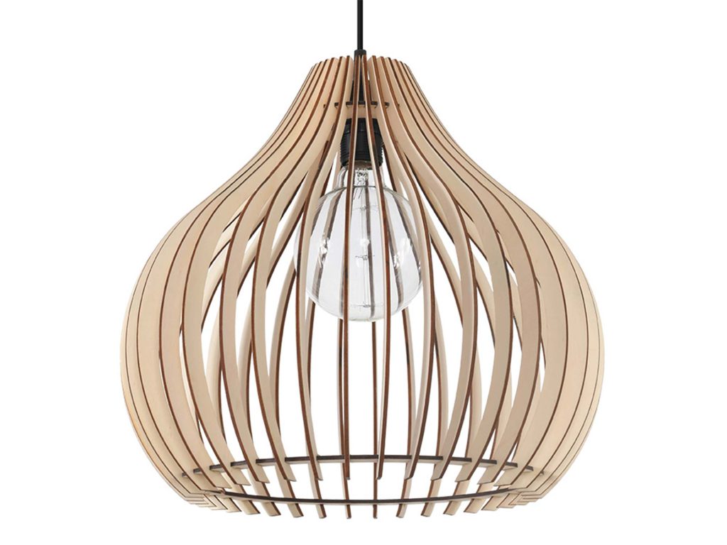 Ciepła Drewniana Lampa Wisząca FLUORO