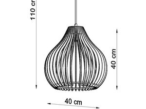 Miniaturka 6 - Techniczny rysunek lampy gruszkowej z wymiarami – wysokość 110 cm