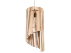 Miniaturka 8 - Zwisająca spiralna lampa z drewnianych lameli – styl ekologiczny