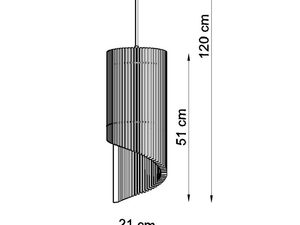Miniaturka 6 - Techniczny rysunek lampy z drewna – wysokość 120 cm