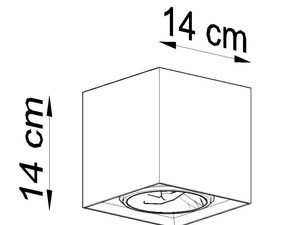 Miniaturka 6 - Techniczny rysunek oprawy sufitowej z betonu 14x14 cm