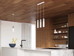 Miniaturka 4 - Lampa wisząca z betonowym i białym kloszem