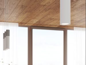 Miniaturka 3 - Lampa sufitowa z białym kloszem i betonową oprawką