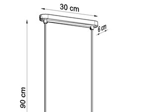 Miniaturka 12 - Techniczny rysunek lampy wiszącej o wysokości 90 cm