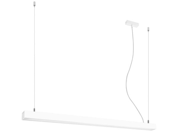 Nowoczesna biała lampa LED, prostokątna obudowa, elegancki styl