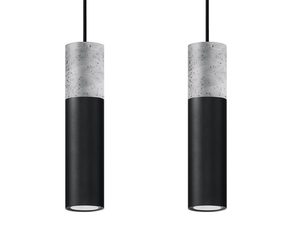 Miniaturka 14 - Betonowo-biała lampa sufitowa w minimalistycznym wnętrzu