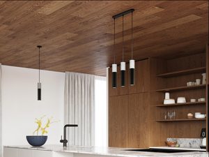 Miniaturka 5 - Betonowo-biała lampa sufitowa w minimalistycznym wnętrzu