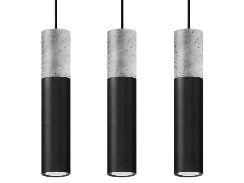 Nowoczesna Lampa Wisząca XANADU 3L Stal Beton