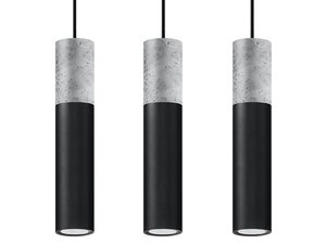 Miniaturka 14 - Czarna i szara cylindryczna lampa sufitowa w stylu loftowym