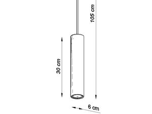 Miniaturka 6 - Lampa o długości 105 cm – betonowy walec na cienkim kablu