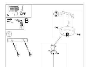 Miniaturka 7 - Rysunek montażu lampy betonowej z detalami technicznymi