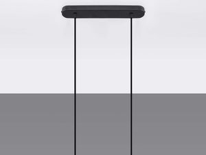 Miniaturka 1 - Widok z góry na łóżko z betonową lampą zawieszoną centralnie