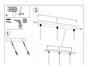 Miniaturka 7 - Schemat montażu potrójnej lampy wiszącej z betonu architektonicznego