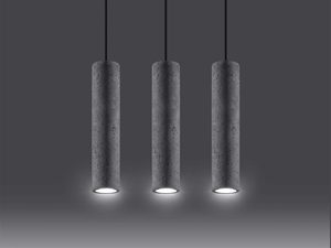 Miniaturka 2 - Trzy wiszące lampy betonowe w pionie – minimalistyczny układ