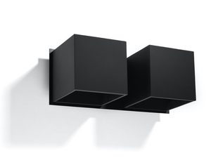 Miniaturka 1 - Czarne lampy ścienne w geometrycznym stylu minimalistycznym na białym tle