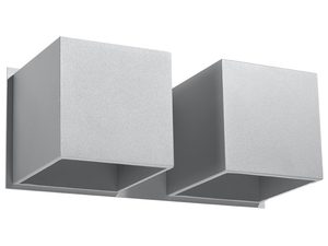 Miniaturka 12 - Nowoczesny kinkiet z podwójnym kloszem, szaro-biała forma