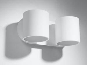 Miniaturka 13 - Minimalistyczny biały kinkiet w formie podwójnego walca