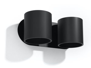 Miniaturka 7 - Czarny kinkiet ścienny z zaokrąglonymi kształtami