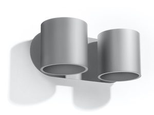 Miniaturka 1 - Szary kinkiet ścienny o cylindrycznej formie