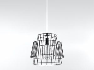 Miniaturka 1 - Czarna lampa wisząca z metalowych prętów