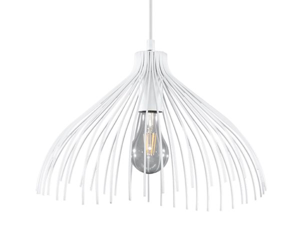 Designerska lampa wisząca w kolorze białym z efektem światła