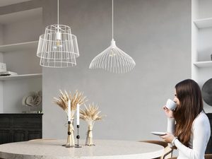 Miniaturka 4 - Podwójna metalowa lampa wisząca w kolorze białym